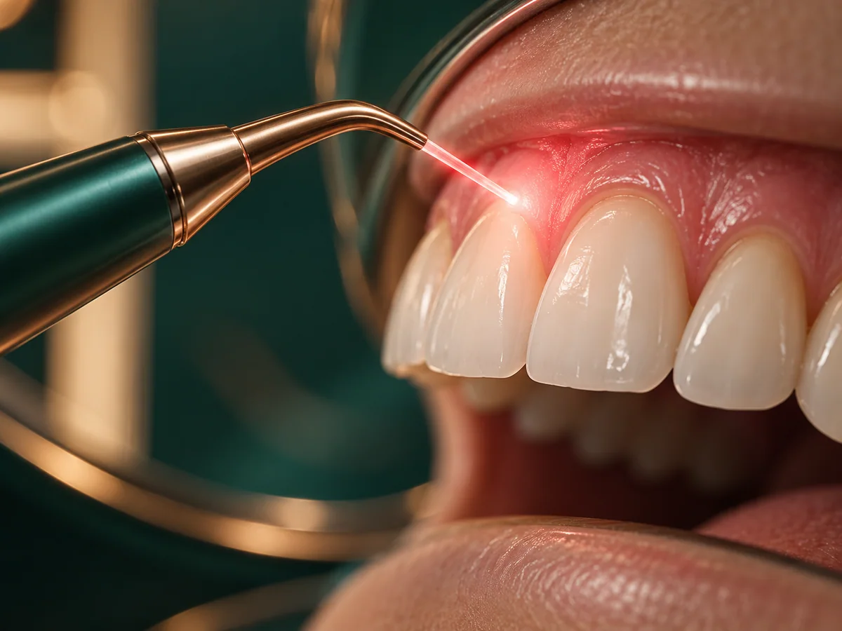 Ilustração conceitual de laserterapia como recurso complementar